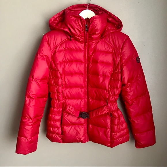 Guess Jackets & Blazers - [Guess] Belted Red Puffer Coat